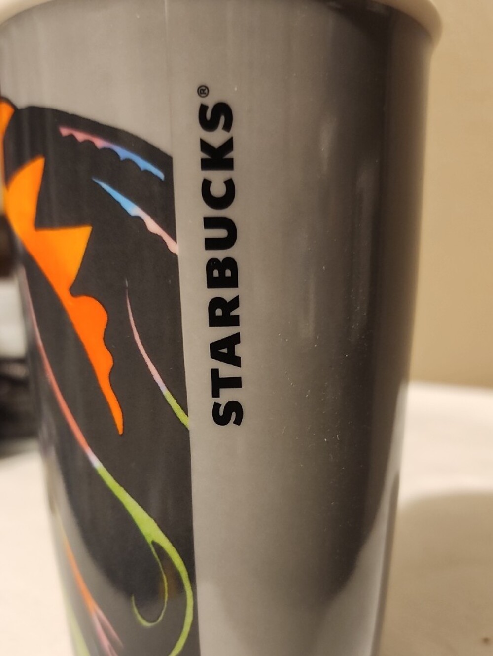 Starbucks Ceramic Tumbler with Multicolor Pop Art Face - Picture 2 of 11